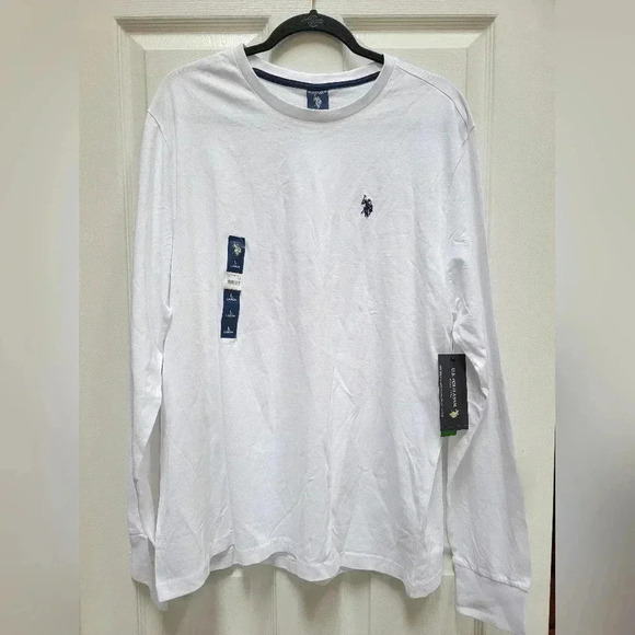 US Polo Assn. Men's Long Sleeve White Tee Size Large NWT - Picture 1 of 3